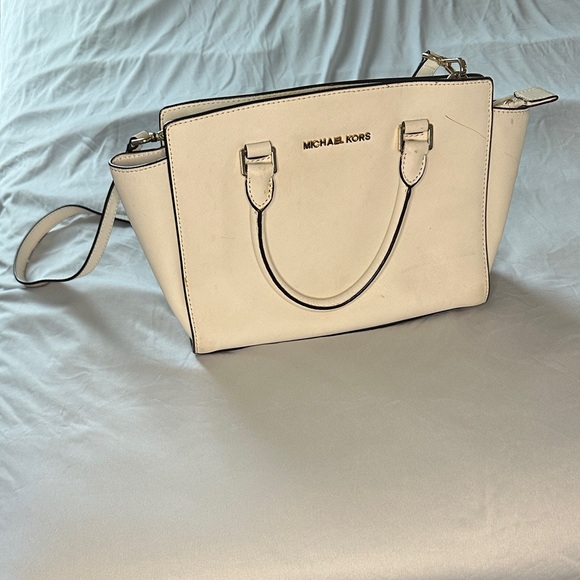 Michael Kors Cream Leather Satchel - Picture 1 of 11